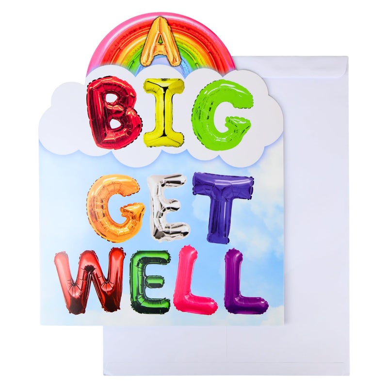Iconikal Jumbo A BIG GET WELL Greeting Card with Envelope 11x14-Inch Oversized Giant Thinking of You Feel Better Soon Group Card Big Wishes - Image 1